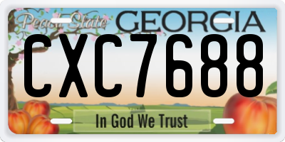 GA license plate CXC7688