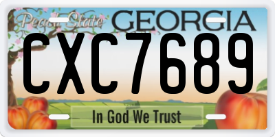 GA license plate CXC7689