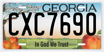 GA license plate CXC7690