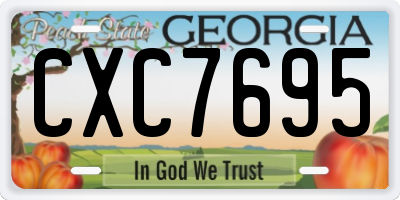 GA license plate CXC7695