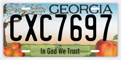 GA license plate CXC7697