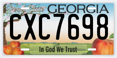 GA license plate CXC7698