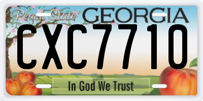 GA license plate CXC7710