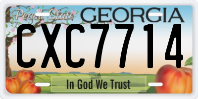 GA license plate CXC7714