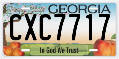 GA license plate CXC7717