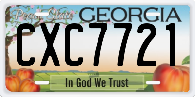 GA license plate CXC7721