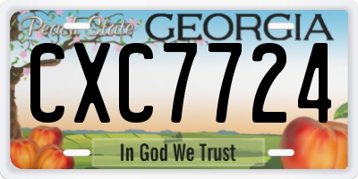 GA license plate CXC7724