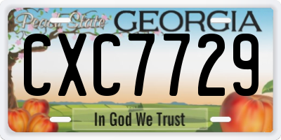 GA license plate CXC7729