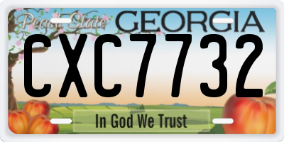 GA license plate CXC7732