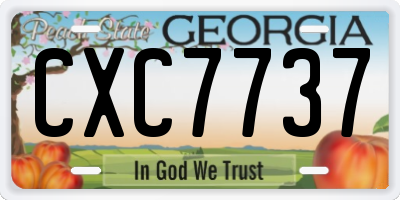 GA license plate CXC7737