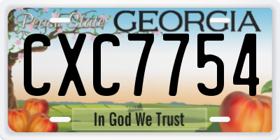 GA license plate CXC7754