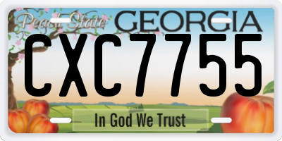 GA license plate CXC7755