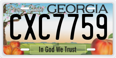 GA license plate CXC7759