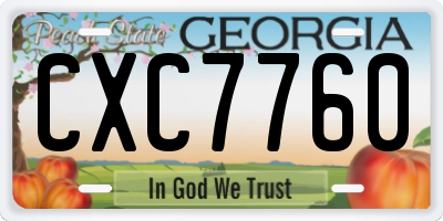 GA license plate CXC7760