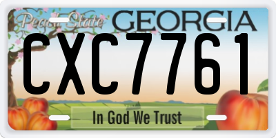 GA license plate CXC7761
