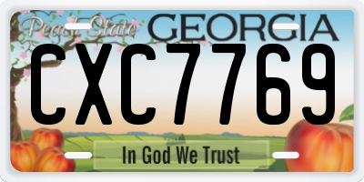 GA license plate CXC7769