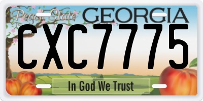 GA license plate CXC7775