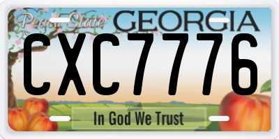 GA license plate CXC7776