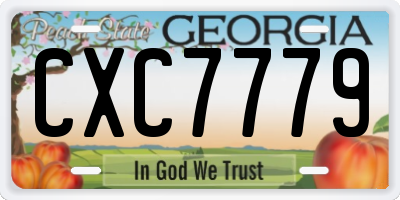 GA license plate CXC7779