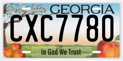 GA license plate CXC7780