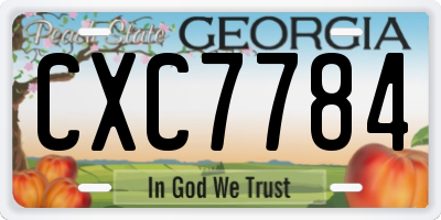 GA license plate CXC7784