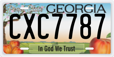 GA license plate CXC7787