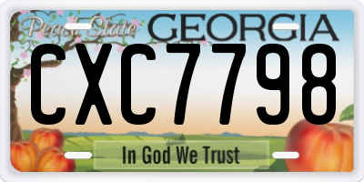 GA license plate CXC7798