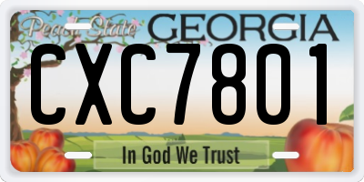GA license plate CXC7801