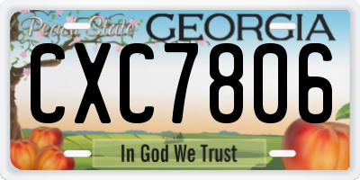 GA license plate CXC7806