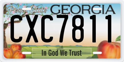 GA license plate CXC7811