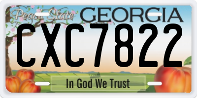 GA license plate CXC7822