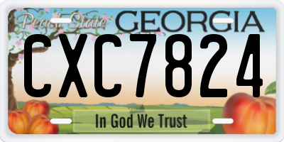 GA license plate CXC7824