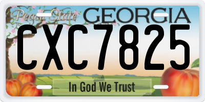 GA license plate CXC7825