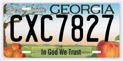 GA license plate CXC7827
