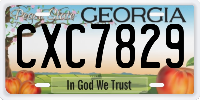GA license plate CXC7829