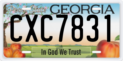 GA license plate CXC7831