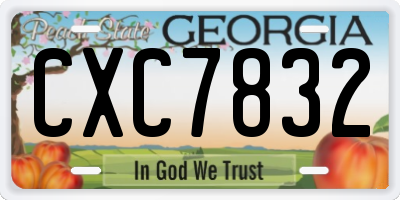 GA license plate CXC7832