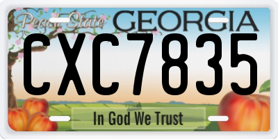 GA license plate CXC7835