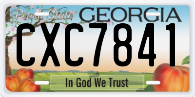 GA license plate CXC7841