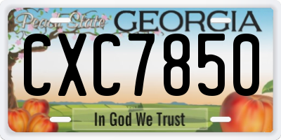 GA license plate CXC7850