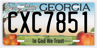 GA license plate CXC7851