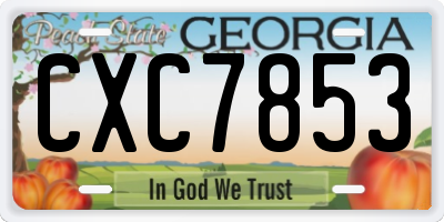 GA license plate CXC7853