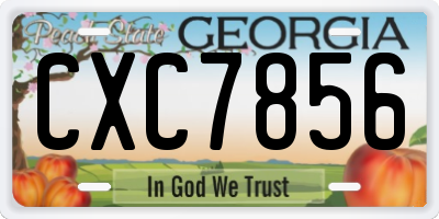 GA license plate CXC7856