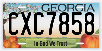 GA license plate CXC7858
