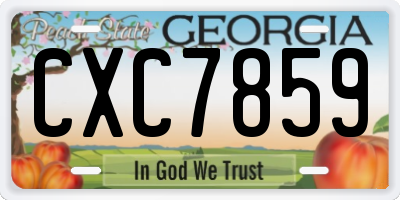 GA license plate CXC7859
