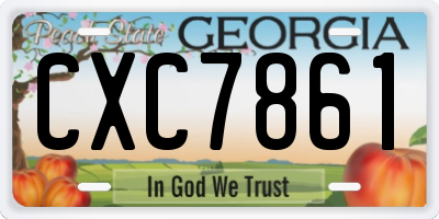 GA license plate CXC7861