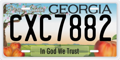 GA license plate CXC7882