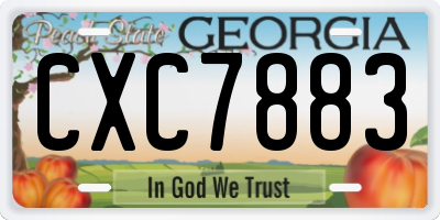 GA license plate CXC7883