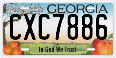 GA license plate CXC7886