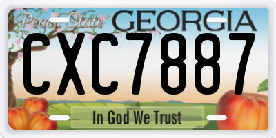 GA license plate CXC7887